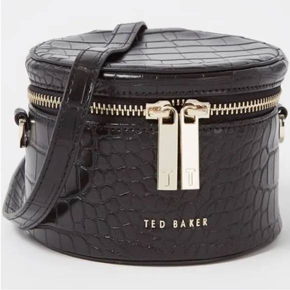 Ted Baker London RARE Salmaa Croc Detail Mini Drum Black Crossbody Bag NWT - Picture 5 of 5